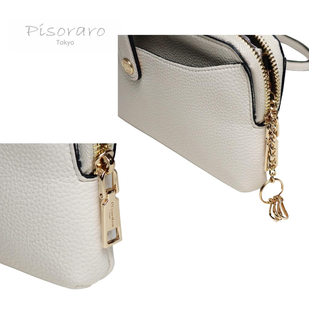 Pisoraro Wallet Shoulder with Smartphone PR184 IVORY [Pisoraro] Storage, Crossbody, Ivory, Multi-Functional