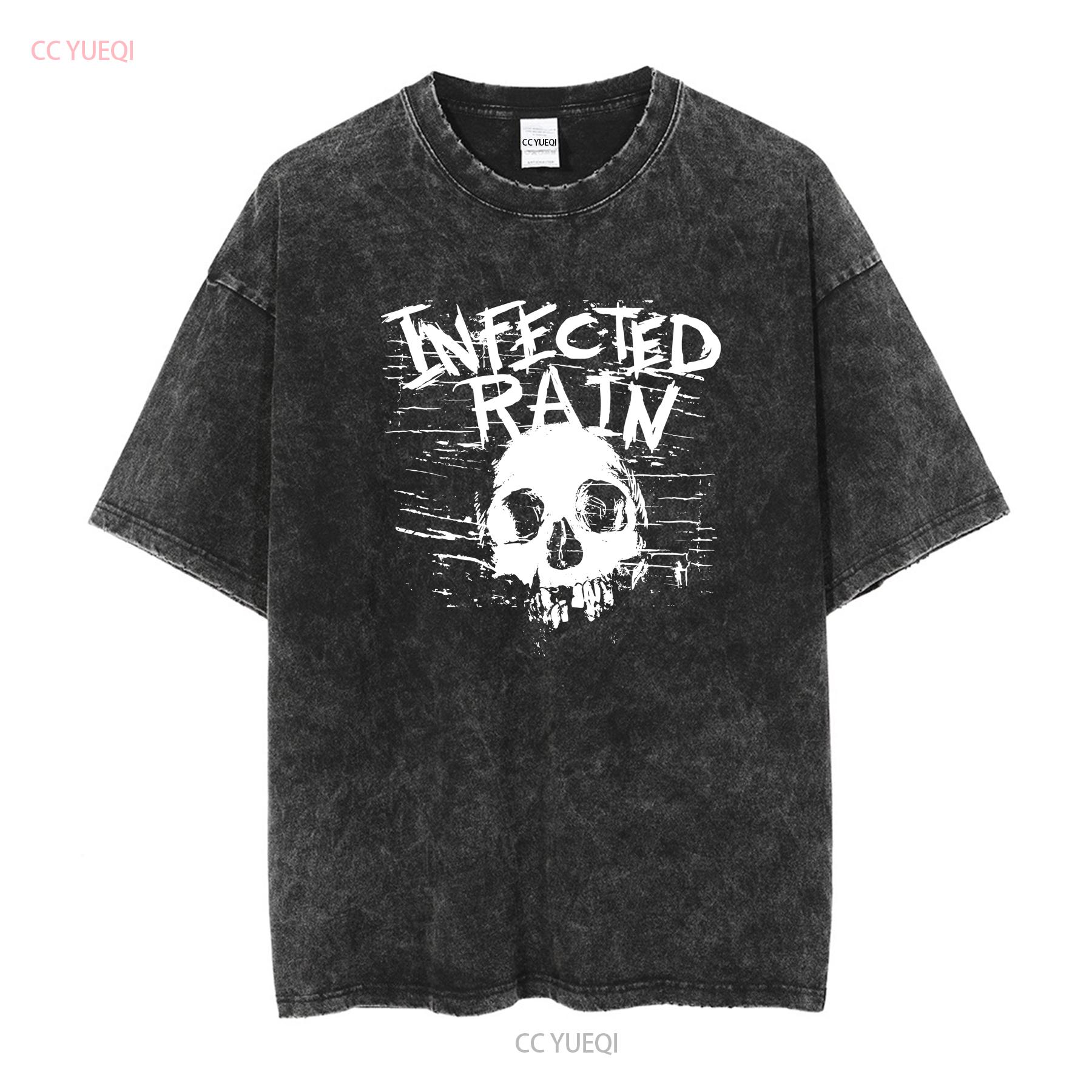 

Infected Rain Alternative Metal Band Logo T Shirt S 2XL vintage Washed fashion Breathable Top For Everyday Wear Versatile M