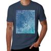 Swirly Liquified Blue Grey Green Design Tshirt Graphic Print Short Sleeve Tshirt