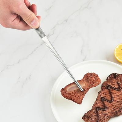 Kitchen Tweezers Extra-Long Stainless Steel Cooking Tongs Fine Tweezer for Grilling Anti-Slip Handle