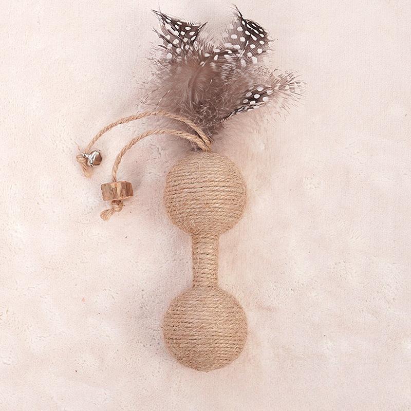 Wood Polygonum Molar Stick Cat Toy Self-hi Anti-boredom and Bite-resistant Catnip Ball Tease Cat Stick Kitten Molar Pet Supplies