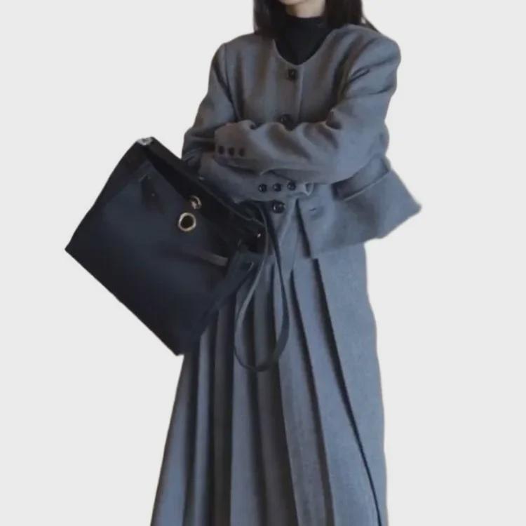 "Luxury Winter Ensemble: High-End Korean Drama-Inspired Dress Suit for Women – Autumn Collection"