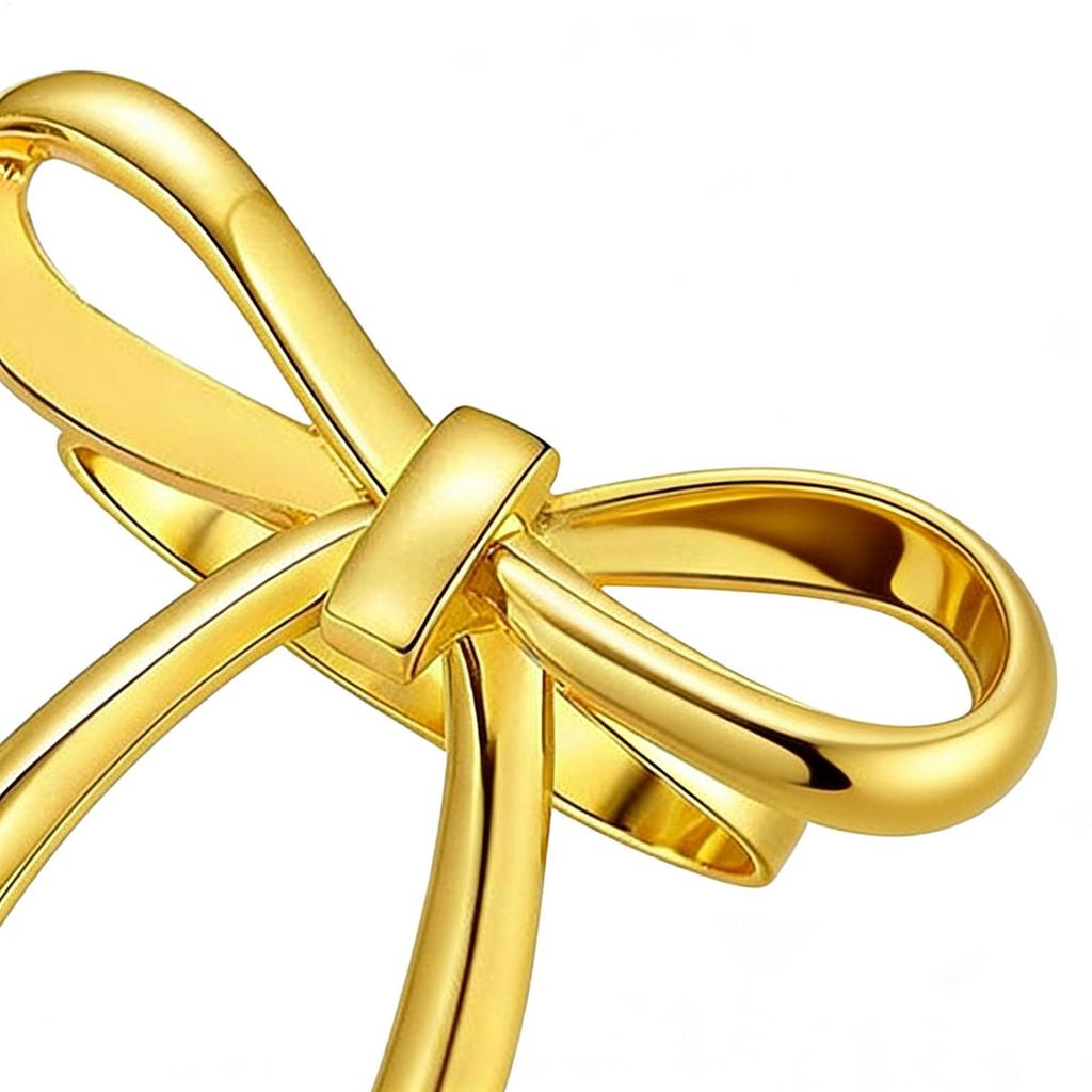 Bow Napkin Rings 6 Pieces Gold Metal Elegant Napkin Buckle for Table Dining Decor Party Wedding Christmas Thanksgiving Easter
