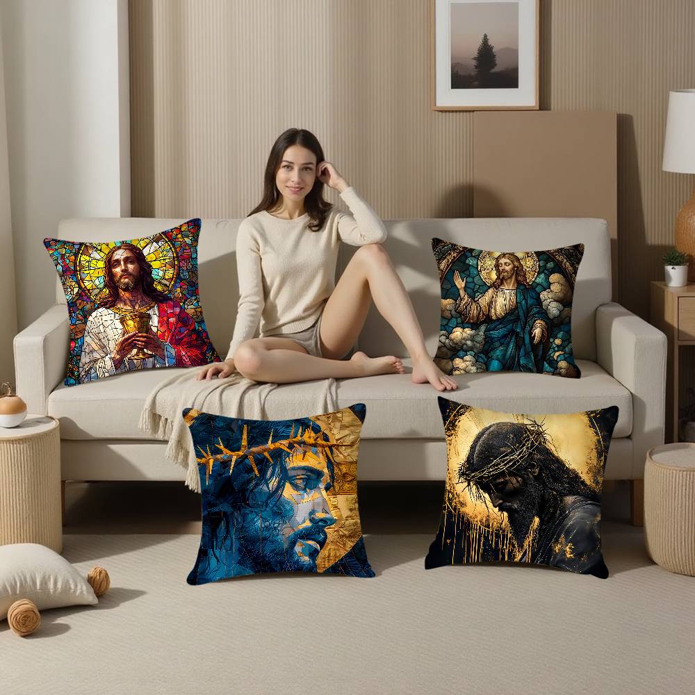 Jesus Christ Pillow Case Plush Fabric Soft Pillowcase Double Sided Print Cushion Cover Household Gifts