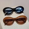 New Y2K Vintage Oval Sunglasses Women For Men Luxury Brand Designer Sun Glasses Steampunk Popular Pink Hip Hop Eyeglasses Frame