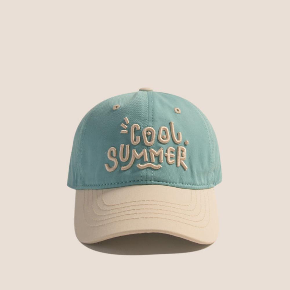 Embroidery Sun Shading Hat Contrasting Color Duck Tongue Cap  For 2-7Year Boys Girl