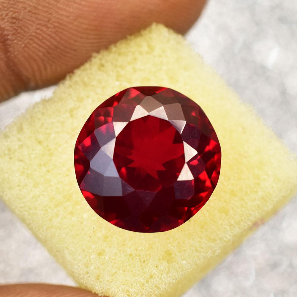 Natural Red Ruby Loose Gemstone 18.10 Ct Round Cut Flawless for Jewelry Making and Gem Collections