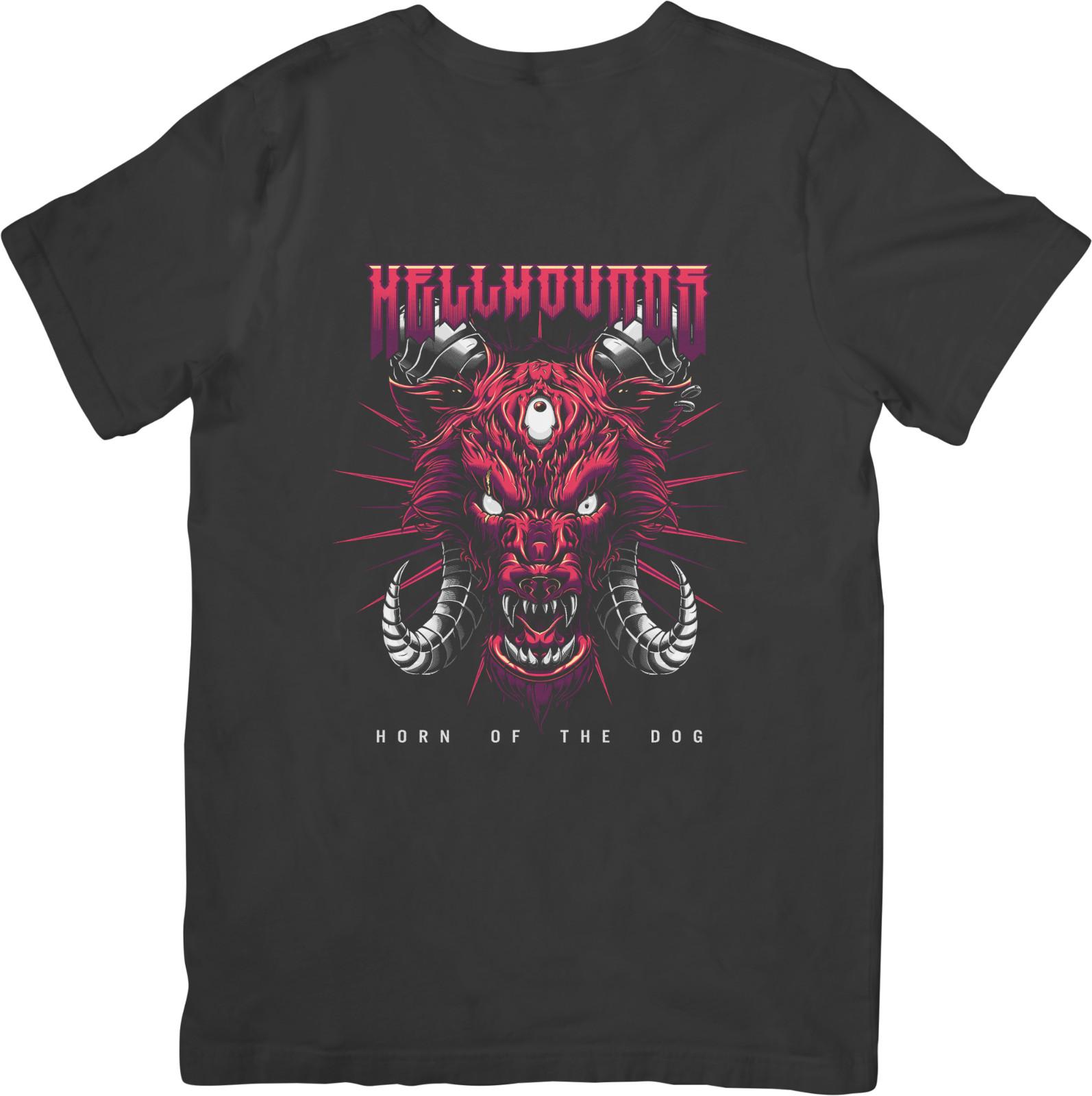 Hellhound Music Unisex Fit for Men Women Quality Cotton T-Shirt Black XL
