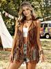 Chaleco Retro de Ante con Borlas para Mujer - Estilo Europa Occidental 2026 - Ropa para Fiesta Hippie