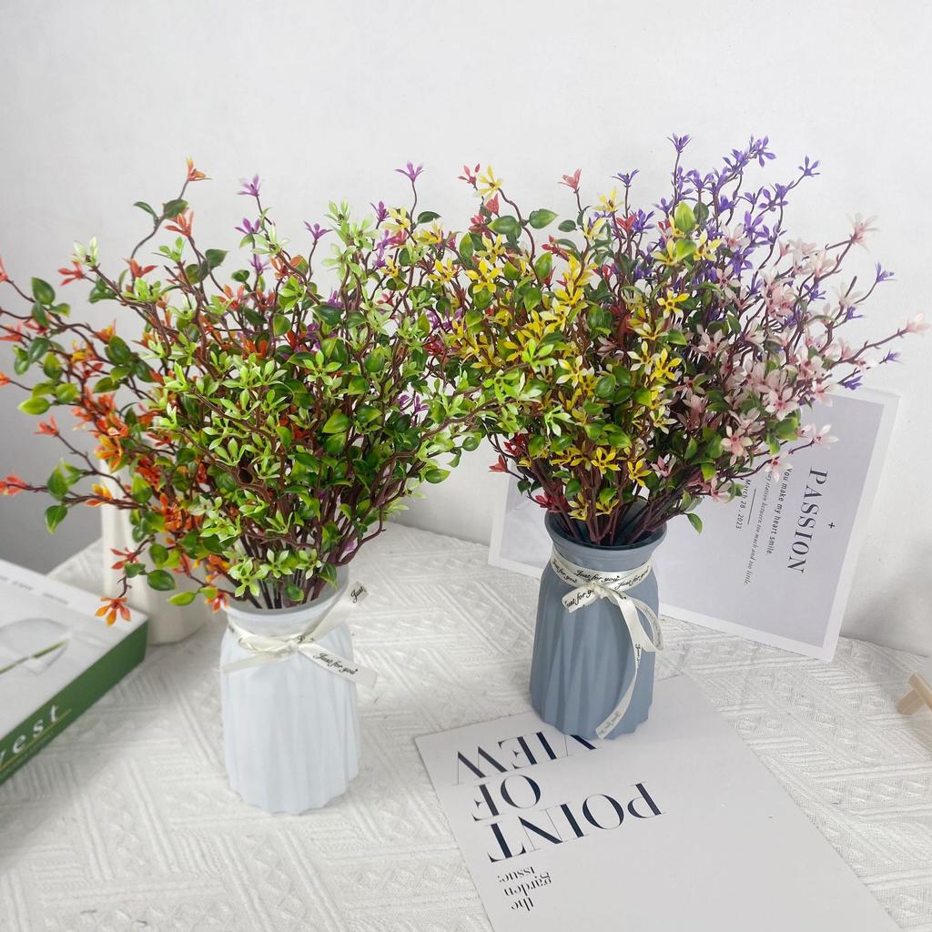 Simulation Artificial 5-Fork Plum Blossom Green Plant Fake Flower Small Fresh Lilac Home Outdoor Decoration