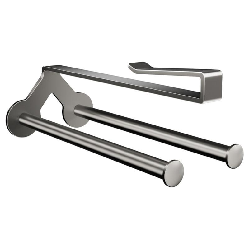 

None Drill Cabinet Mounted Paper Towel Holder Cling Film Dispenser Kitchen Shelf Organizers Easy to Installation 1