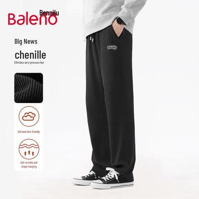 Baleno Herren Chenille Freizeithose im Ins-Stil mit geradem Bein
