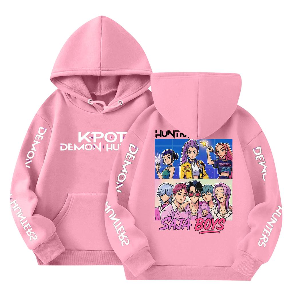 Barne Mote Lett Langermet Genser Med Lommer Trykk Hettegenser