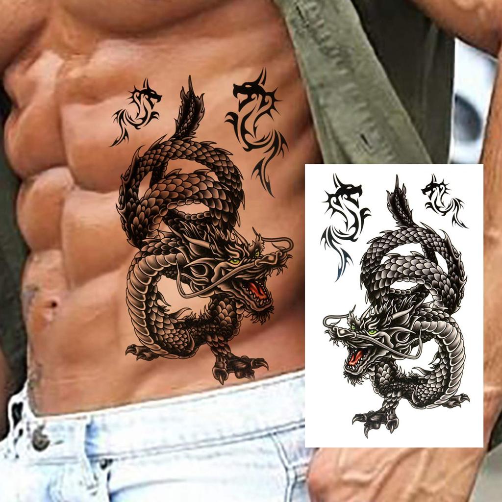 1 Sheet Realistic Fake Dragon Temporary Tattoos For Women Men Adults Arm Sleeve Waterproof Body Art Tattoo Sticker Disposable