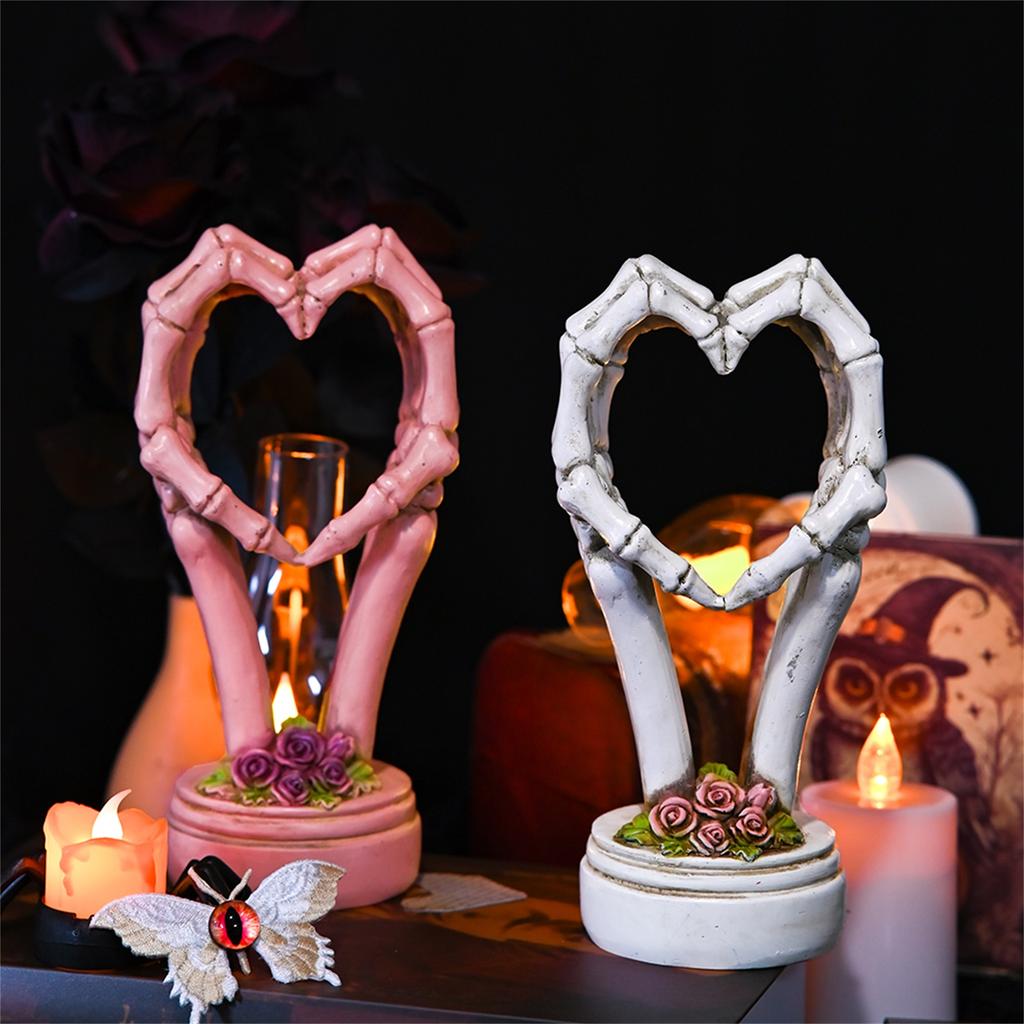 Halloween Heart Hand Decoration Party Festival Atmosphere Decoration Resin Skeleton Hand Ornaments