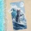 1 Stück Das surfende Kätzchen Schnelltrocknendes Mikrofaserhandtuch Ultrafein Hochsaugfähig Kompakt für Strand Schwimmen Badezimmer Geeignet für A