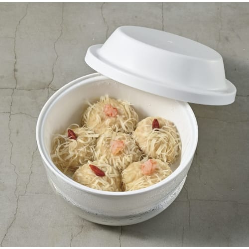 HARIO Glas-Dampfgarer für die Mikrowelle, volles Wasserfassungsvermögen 1200 ml, weiß, einfaches Kochen in der Mikrowelle, hergestellt in Japan, Beilagen, Cremesuppen, handgefertigt, XMK-120-W