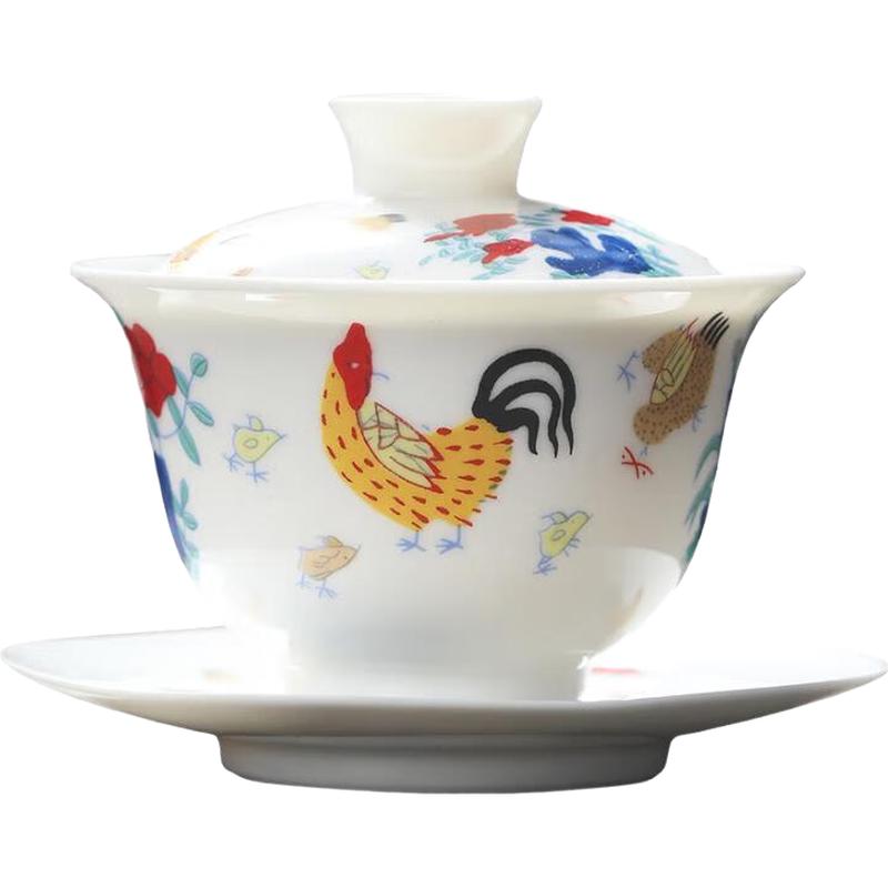 

MULTIPOTENT Ming Chenghua Style White Porcelain Gaiwan Tea Bowl
