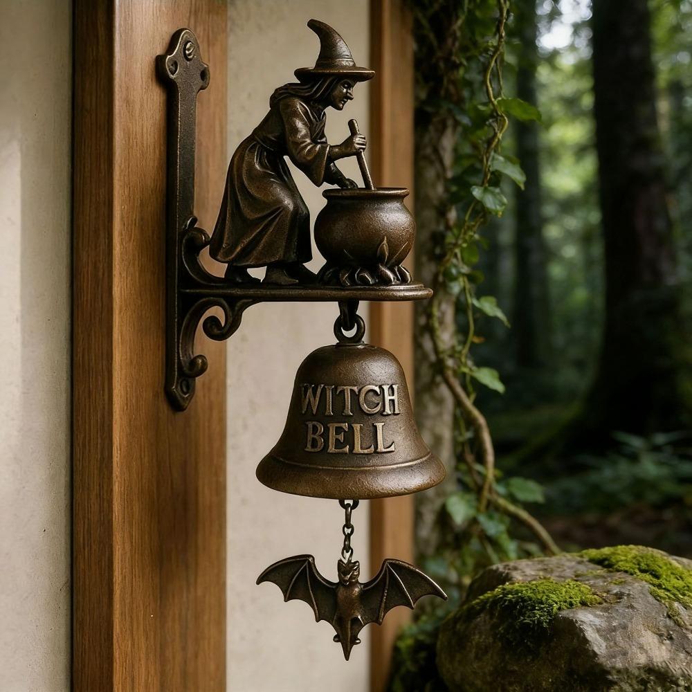 Sounding Halloween Witch Doorbell Zinc Zinc Alloy Witch Hanging Ornament Halloween Door Hanger Entrance
