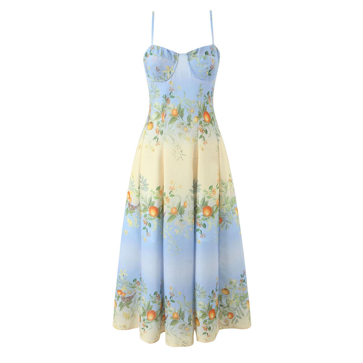 2025 Autumn European Style Women s Bohemian Resort Print Dress 7733 Large