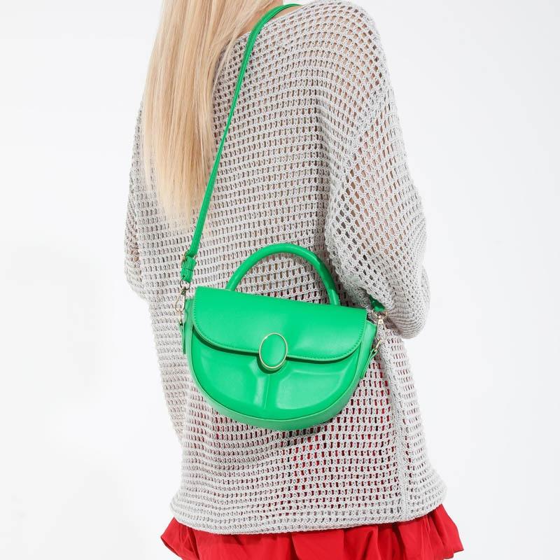 Women's bag new trendy high-end fashion niche design solid color retro messenger bag portable saddle bag