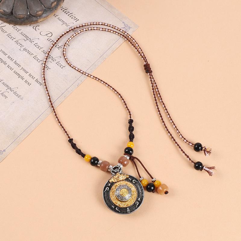 

Горный призрак тратит деньги плетение ожерелья тибетская хлопковая веревка ручной работы с бахромой мужские и женские длинные аксессуары