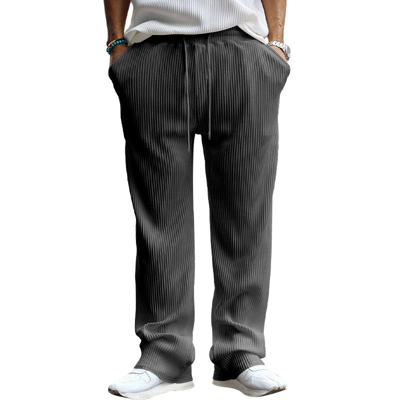 Spring and Autumn Jacquard Stripe Wide-leg Men's Casual Loose Straight Leg Plus Size Pants