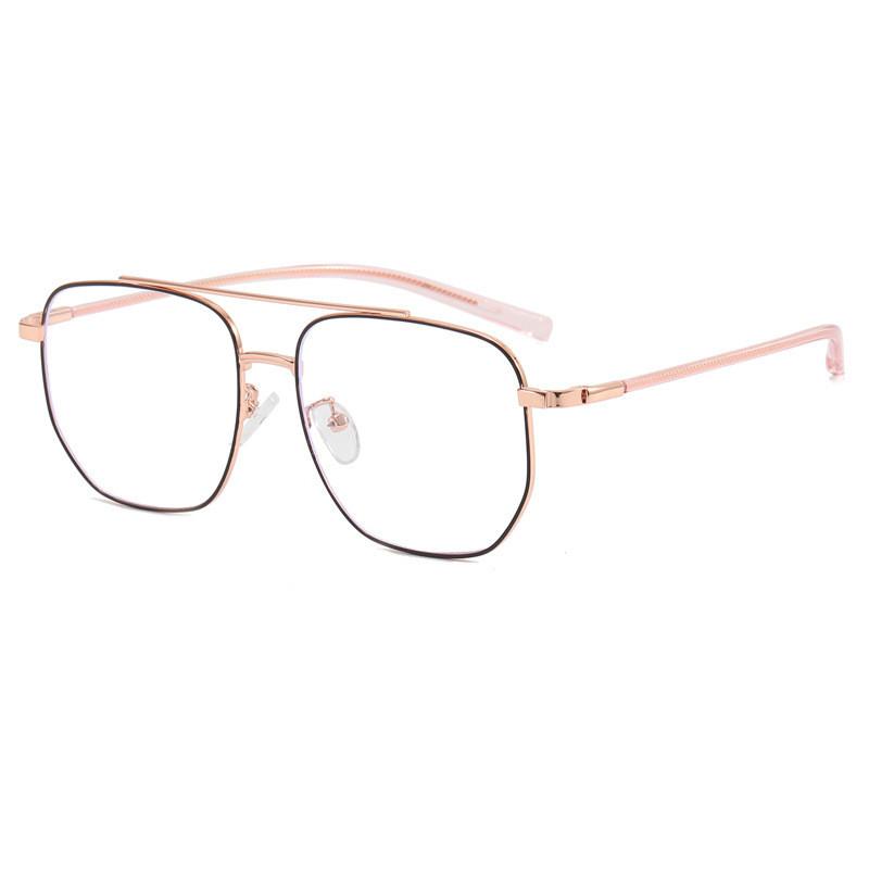 Blue Light Blocking Glasses Women Men With Metal Frame Polished Finish For Office And Casual Wear
