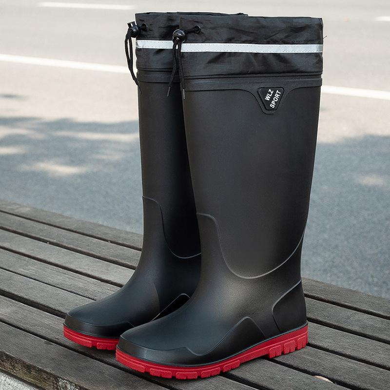 New Thickened Rain Shoes Men's Short Tube Non-slip Waterproof Shoes Wear-resistant Medium Tube Warm Bundle High Tube Rain Boots Rubber Shoes
