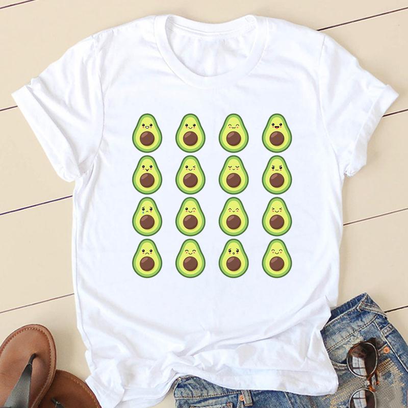 Women Avocado Love Sweet 90s Short Sleeve Graphic Tee T-shirts Female Ladies Fashion Casual Clothing Summer Tshirt Clothes Y2K