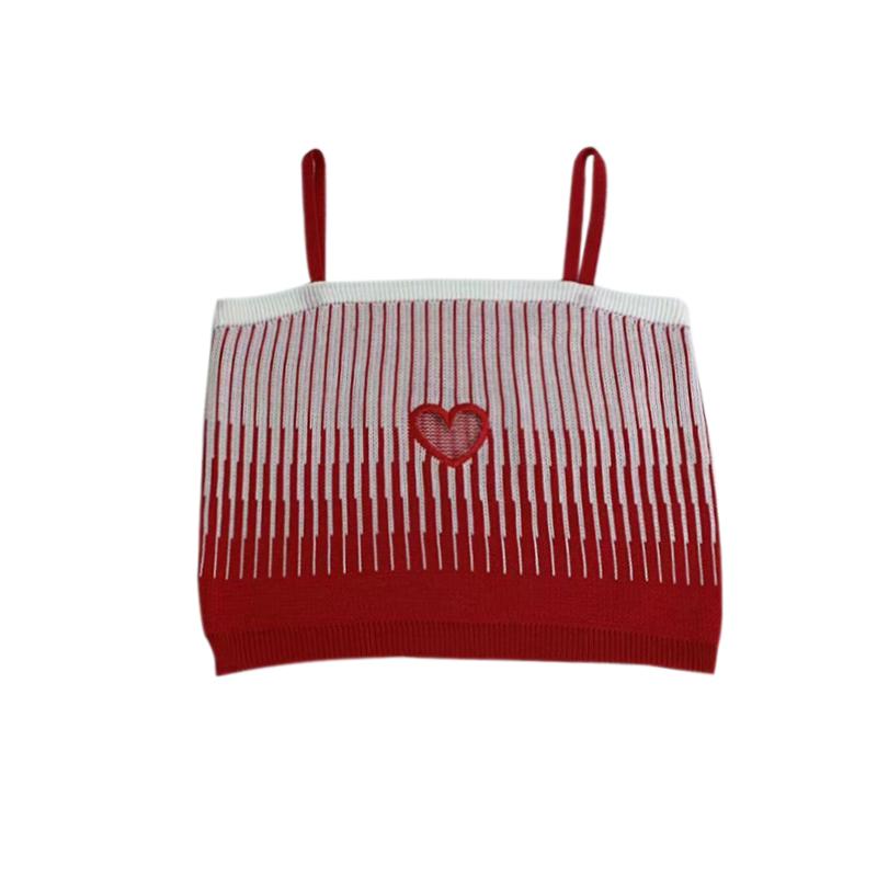 

Love Hollow Out Трикотажные укороченные топы Женская камзолная одежда Повседневный жилет без рукавов One Size