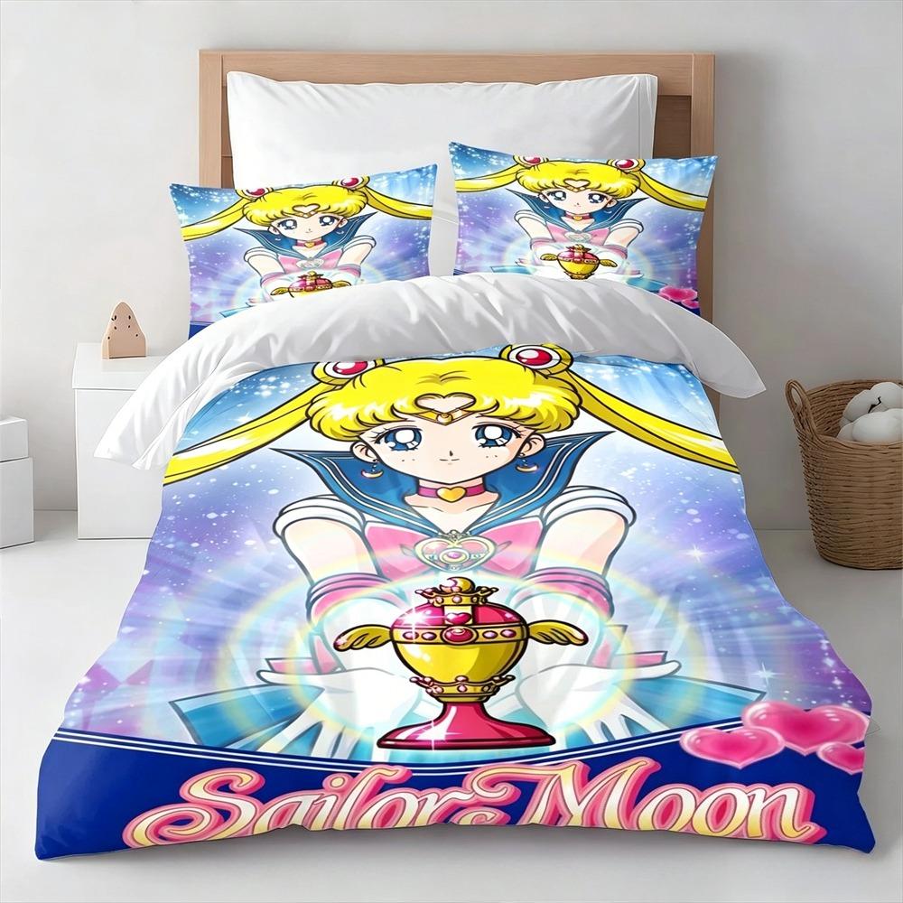 Sailor Moon Bedding Set Anime Duvet Cover Polyester Soft Comforter Cover Twin Full Queen King