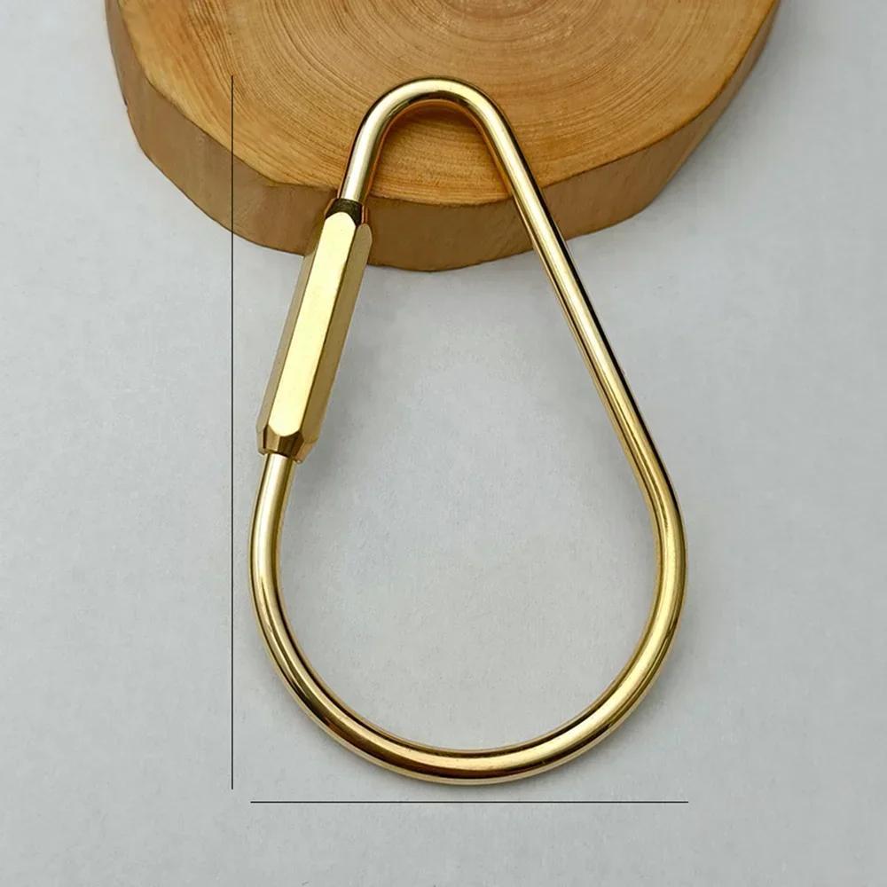 

Латунный брелок с замком D брелок золотого цвета карабин для кемпинга выживания снаряжение для кемпинга пряжки крючки кольцо для ключей аксессуары Water droplet buckle