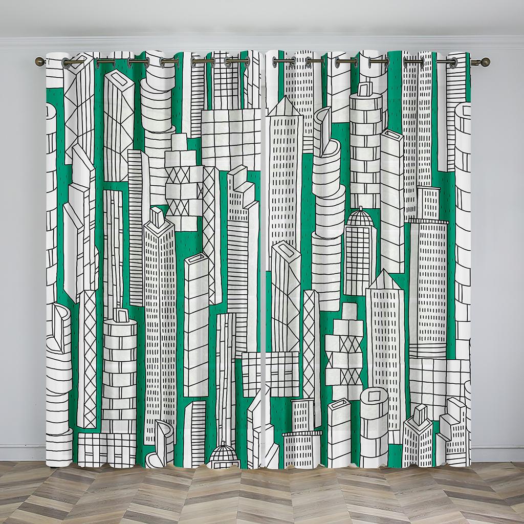 Luxus-Design abstrakte geometrische Kunst Rot Schwarz Moderne 2 Stück Kostenloser Versand dünne Fenster Vorhang für Wohnzimmer Schlafzimmer Dekor