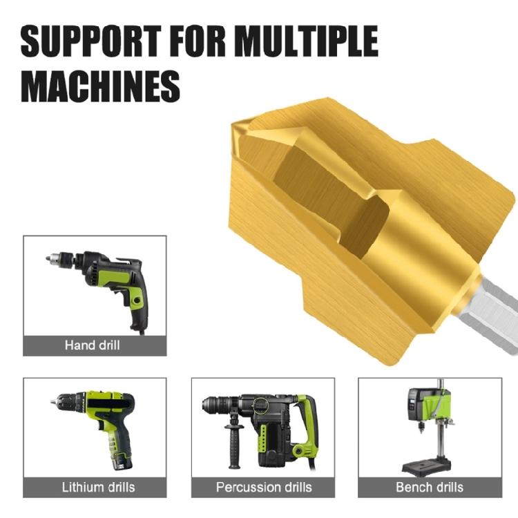 Water Pipe Expansion Drill Bits 6.35mm Hexagonal Shank Step Drill Bit Punching Tool For Plumber Repair Power Tool