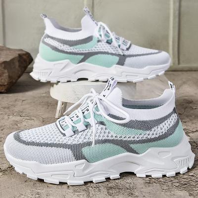 Shoes Women's Fashion Summer New Shoes Soft-soled Women's Shoes Fly-woven Breathable Mesh Shoes Lightweight Dad Shoes