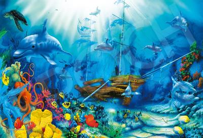 Epoch Super Small Piece Jigsaw Puzzle Marine Art Ocean Treasures 26×38cm with Adhesive Spatula Ticket and Point Card