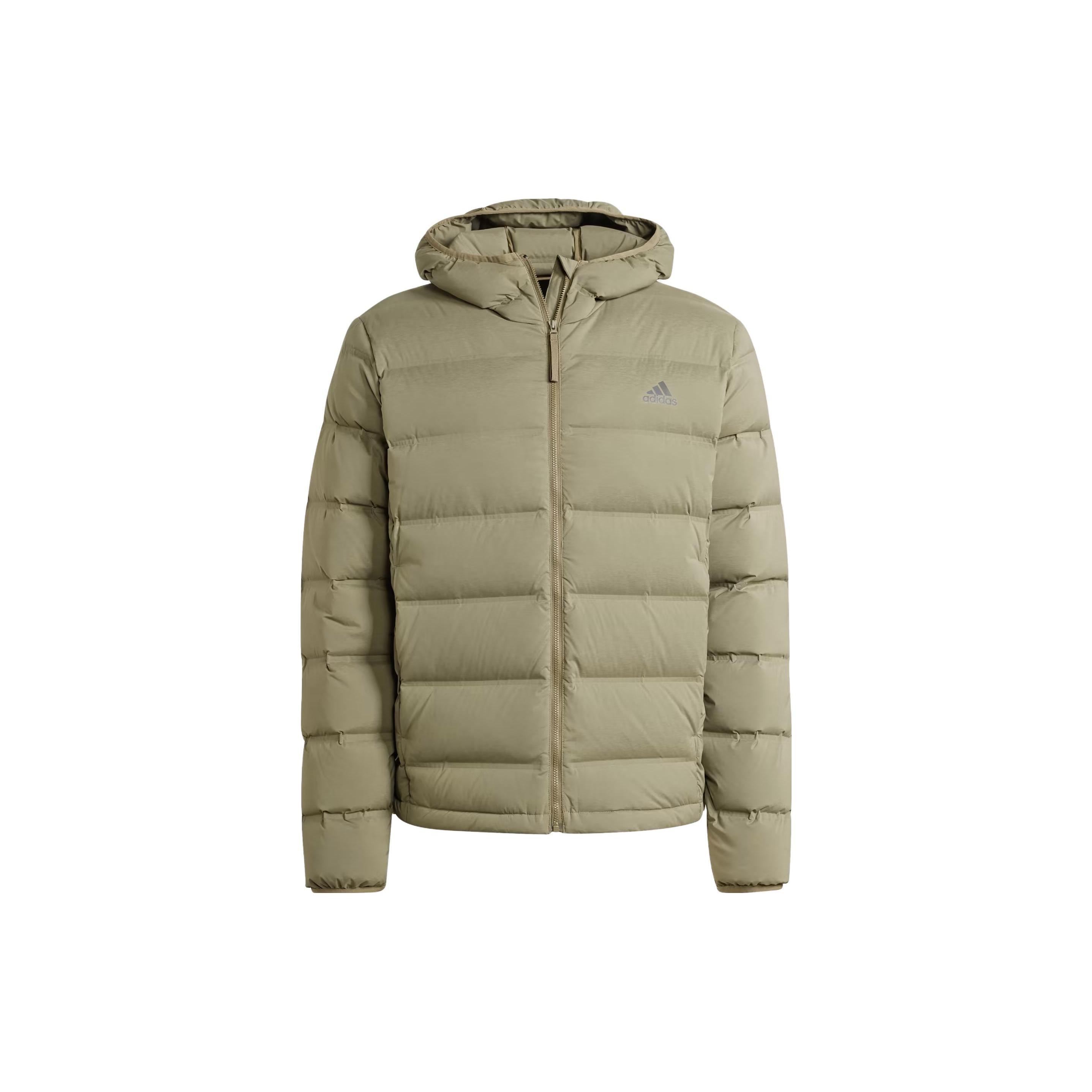 Мужская пуховая куртка с капюшоном Adidas Helionic Stretch Оливково-зеленый IK3173 L