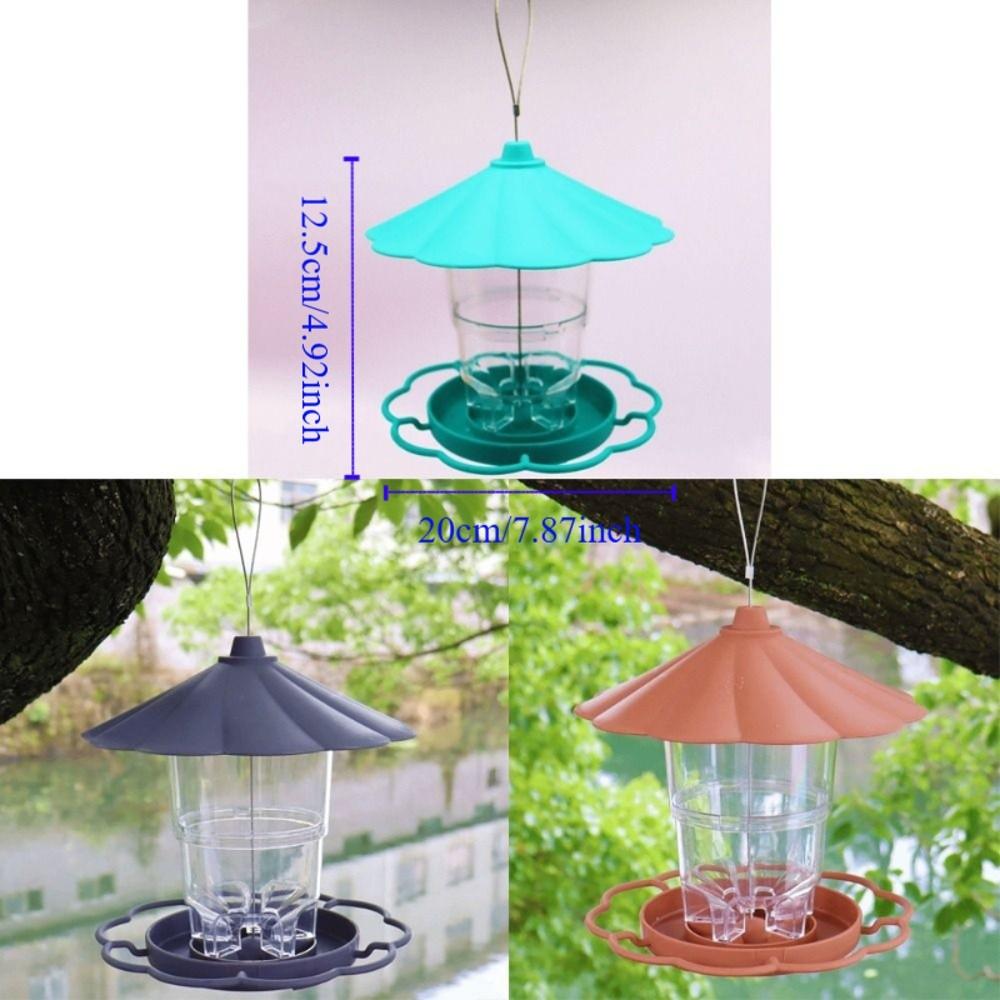 Folding Hanging Wild Bird Feeder Waterproof with Lanyard Automatic Bird Feeder Gazebo Style Large Capacity