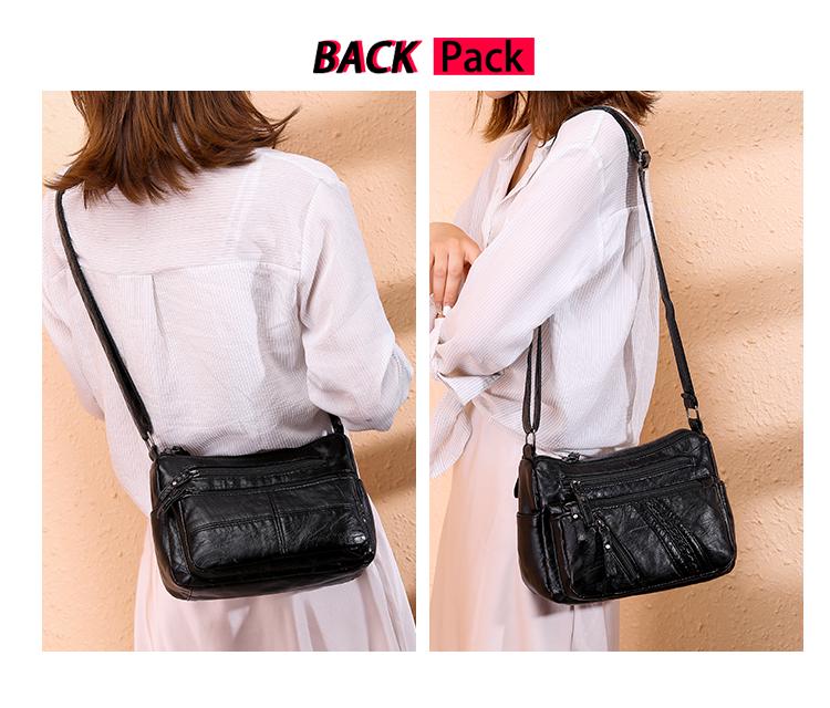 2023 Korean Style Soft PU Leather Multi-Layer Shoulder Bag - Large Capacity, Fashionable, Versatile Women's Messenger Bag