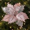 Neue 24cm Weihnachtsstern Glitzer Blume Große Künstliche Blumen Weihnachtsblumen Hochzeitsdeko Frohe Weihnachten Weihnachtsbaumschmuck