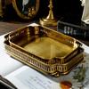 European Style Brass Serving Tray Retro Imported Home Tea Dish Organizer for Entryway Key Jewelry Washroom