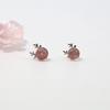 Strawberry Deer Antler Crystal Stud Earrings - Cute Mori Style, Perfect Christmas Gift for Women
