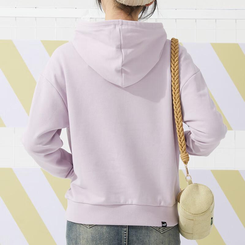 Puma Letter Print Casual Hoodie With Large Pockets Women hoodies Purple 682176-60