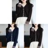 Andy Plush Knit Cardigan For Women With Vneck And Long Sleeves For Casual Wear