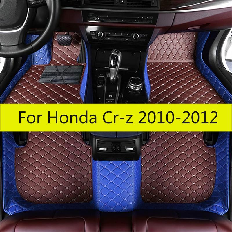 Leather Car Floor Mats For Honda Cr-z 2012 2011 2010 Auto Interiors Accessories Styling Front And Rear Side Foot Rugs Cover