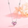 Women Necklace Rhinestone Heart Pendant Hollow Chain Adjustable Neck Decoration Jewelry Birthday Gift Party Prom Clavical Necklace