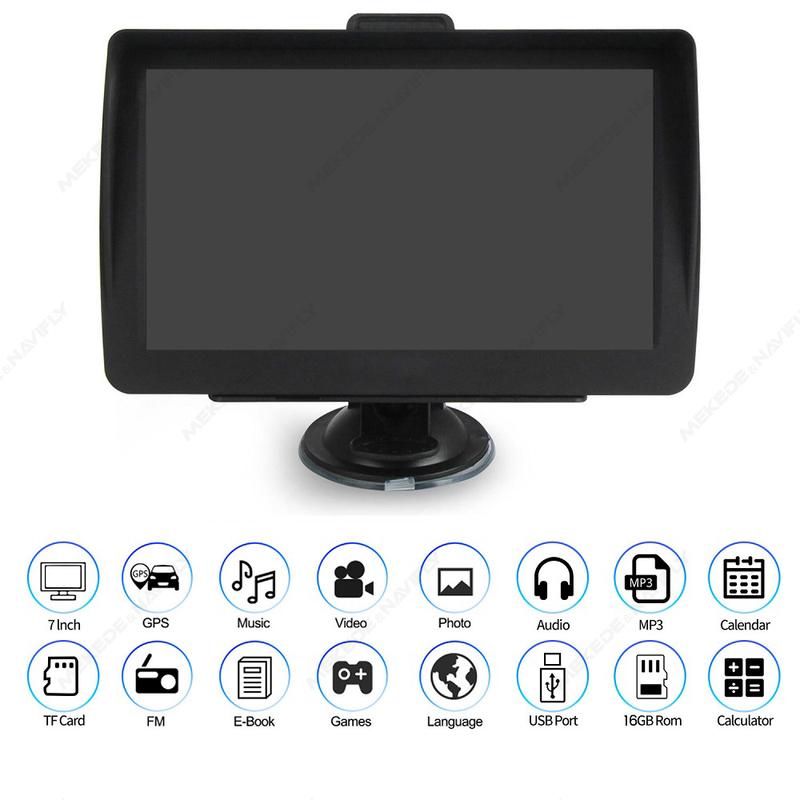 Car GPS Navigation 7 Inch Touch Screen GPS Navigator Truck Sunshade Sat Nav 256MB Europe Map GPS Navigators Support FM
