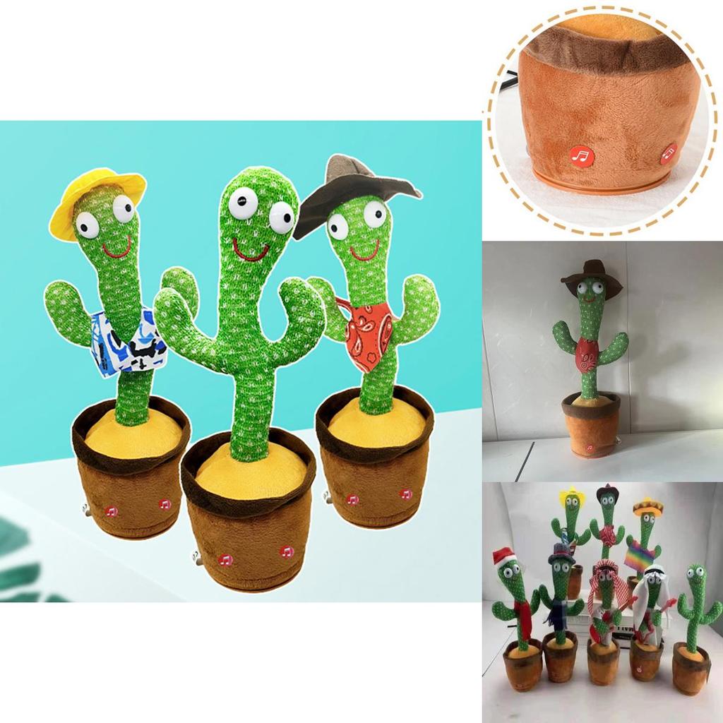 Dancing Cactus Toy With Singing And Dancing Interactive Plush Plant