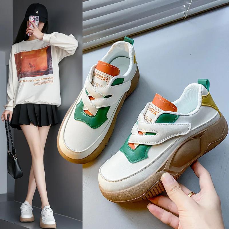 Fashion Women Casual Shoes 2025 New Design Women's Vulcanized Shoes Retro Sports Shoes Fashion Chunky Sneakers Female